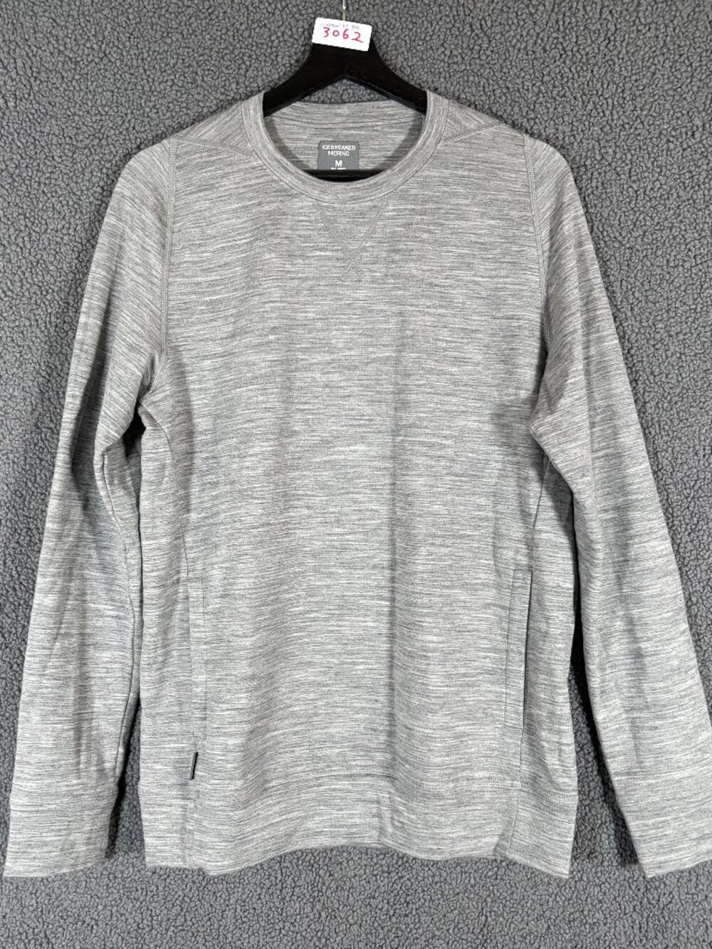 Icebreaker Merino Wool Crew Neck Long Sleeve Sweatshirt - Men's Size M - Gray
